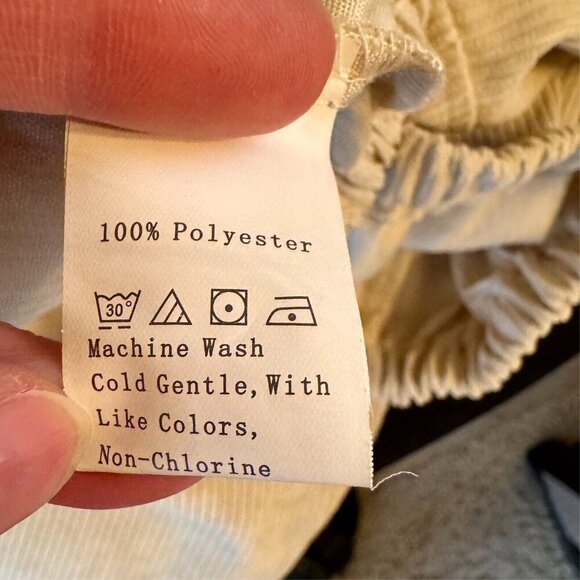 SHEIN Sz M Beige Corduroy Cropped Hooded L/S Jacket Zip Elastic Hem & Sleeves - Picture 8 of 9